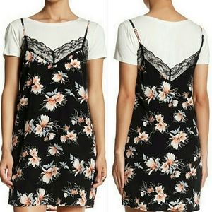 ✨Socialite✨ Black Floral Lace Slip Dress Sz Small